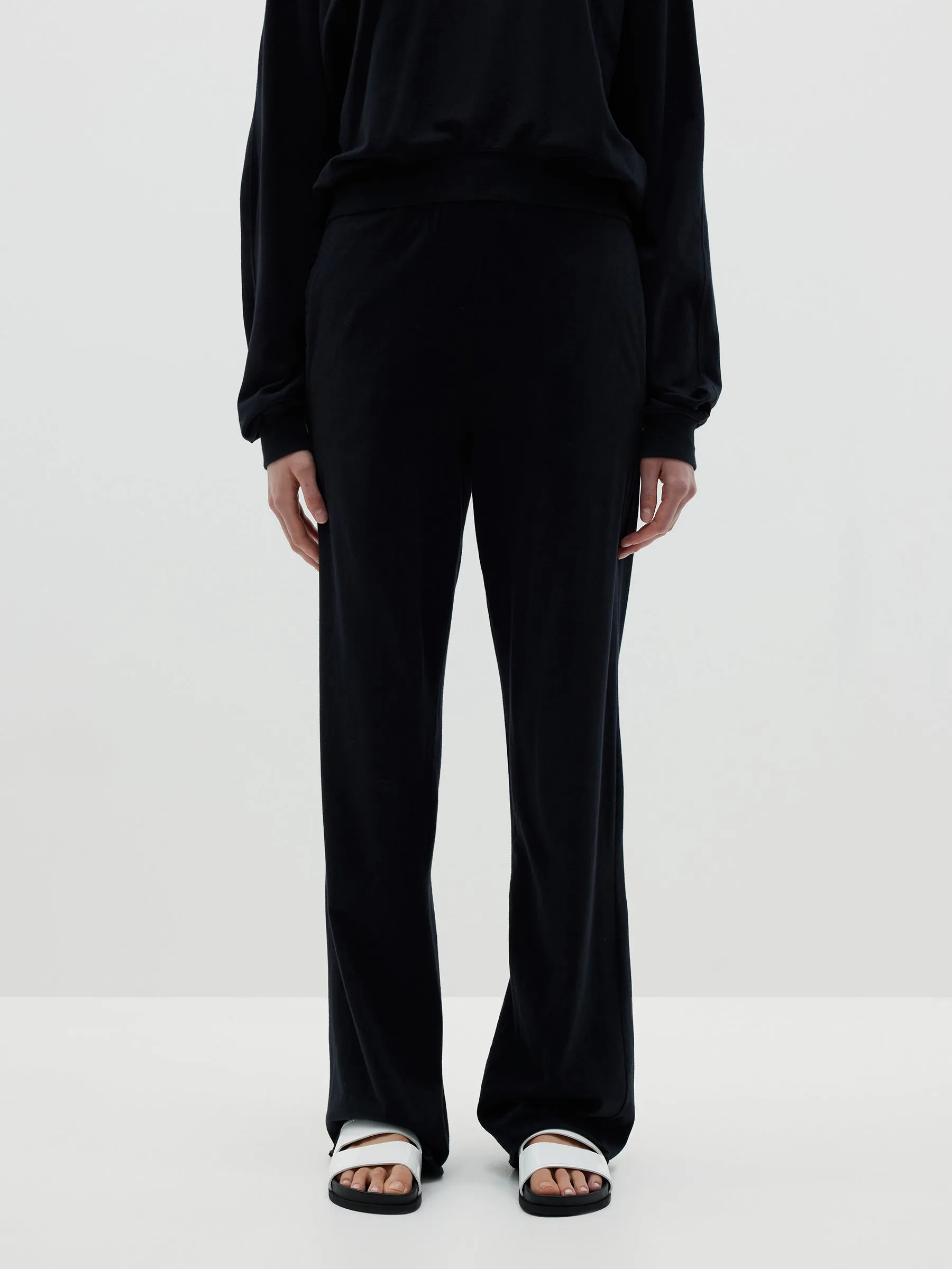 Bassike | Wide Leg Double Jersey Pant - Black sold by Sister & Co product image thumbnail 2