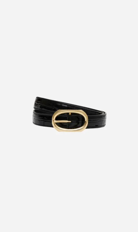 Anine Bing | Mara Belt - Black Embossed sold by Sister & Co