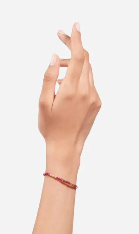 Tityaravy | Ananda Bracelet - Rubellite/Ruby Zoisite sold by Sister & Co