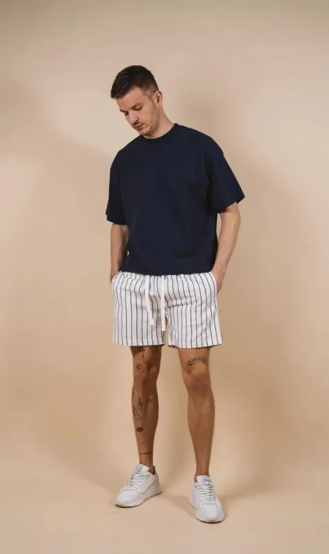 Kore Studios | Amalfi Linen Short - White Stripe sold by Sister & Co