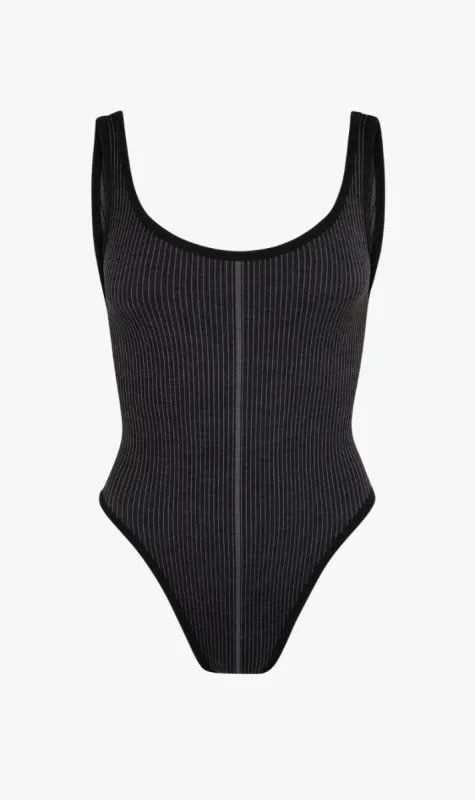 Nagnata | Rib Bodysuit - Black/Charcoal sold by Sister & Co