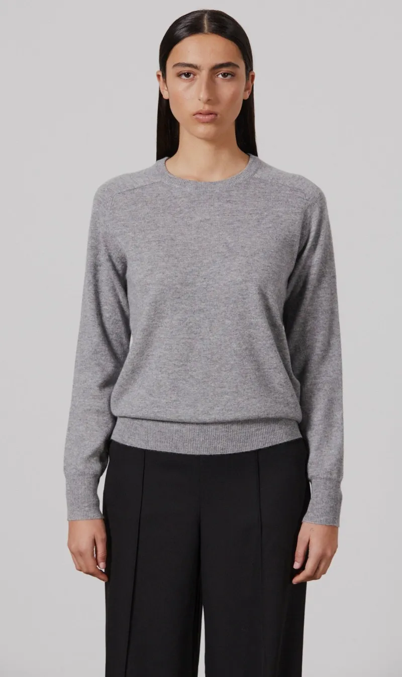 Laing | Sam Cashmere Crew - Grey Marle sold by Sister & Co