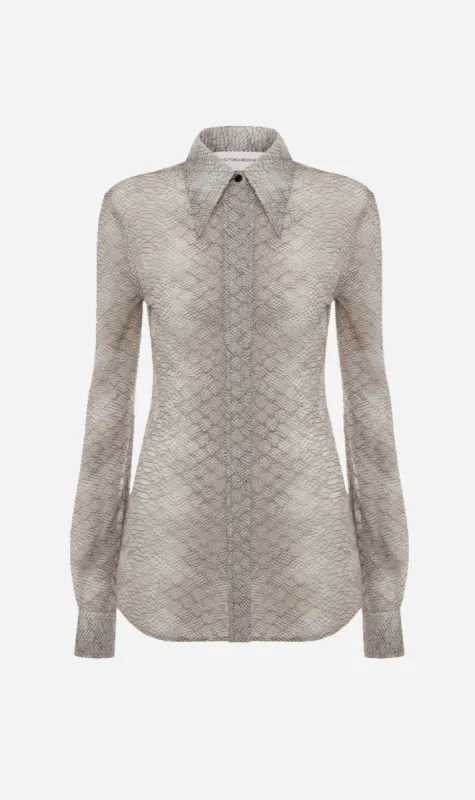 Victoria Beckham | Fitted Blouse - Snake Silver sold by Sister & Co