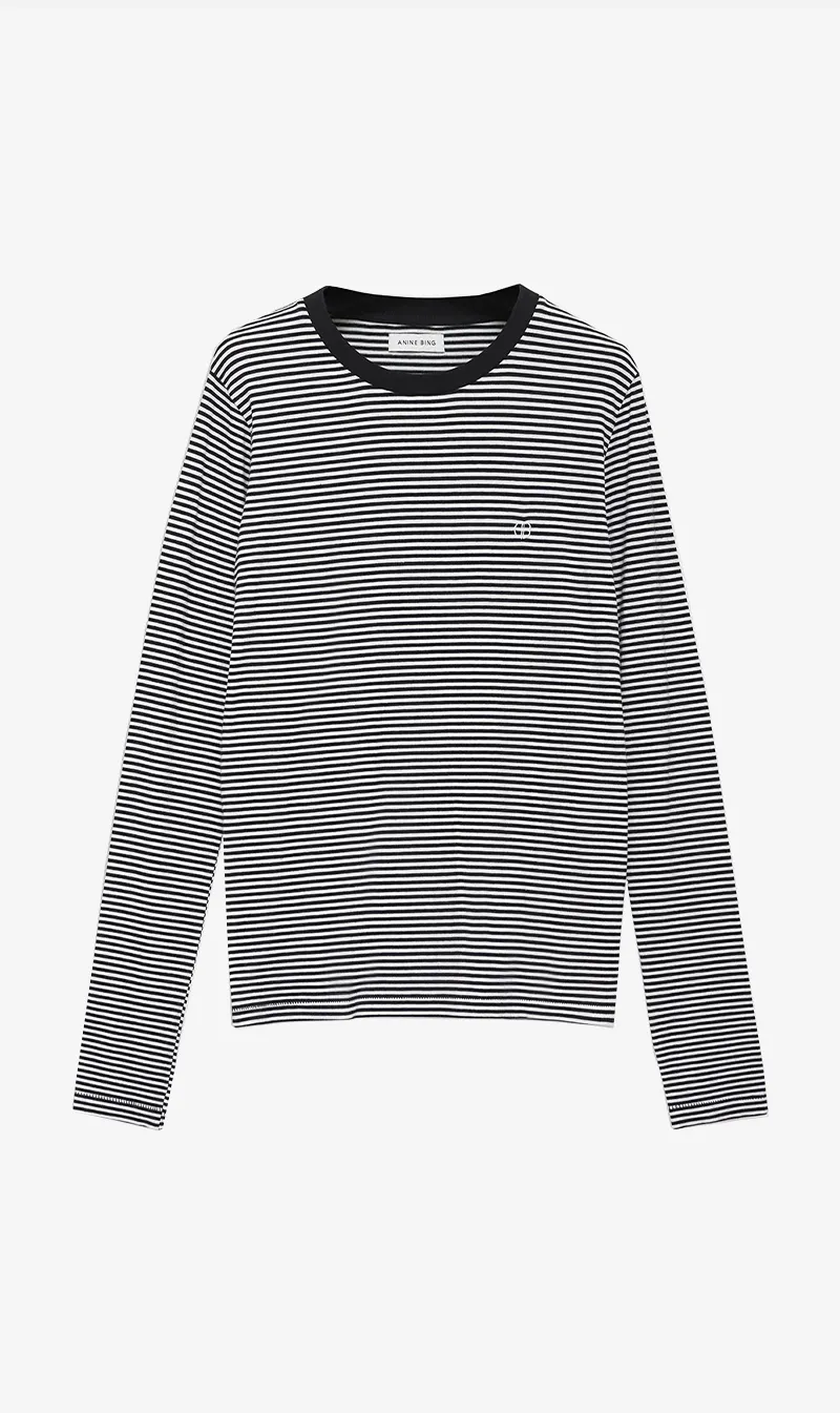 Anine Bing | Rylan Tee - Black & White Stripe sold by Sister & Co