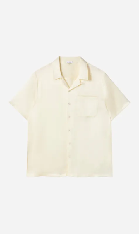 Silk Laundry | Camp Shirt - Blanket Stitch Off White sold by Sister & Co
