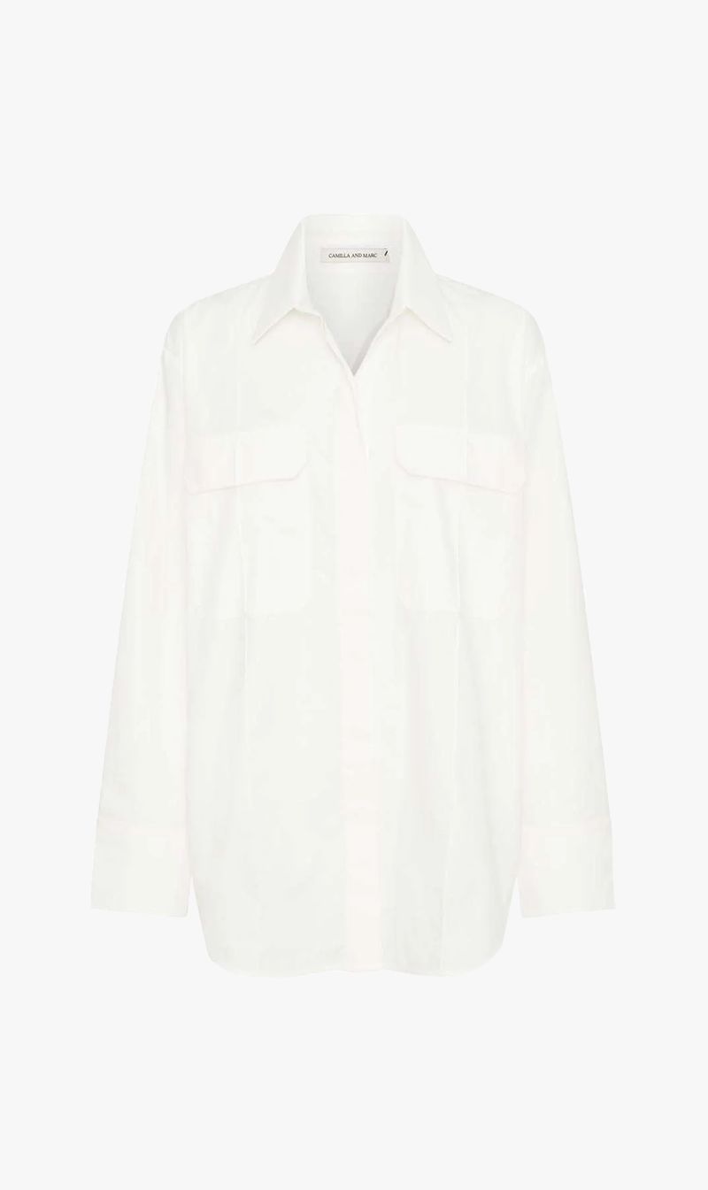 CAMILLA AND MARC | Hazel Oversized Shirt - White sold by Sister & Co