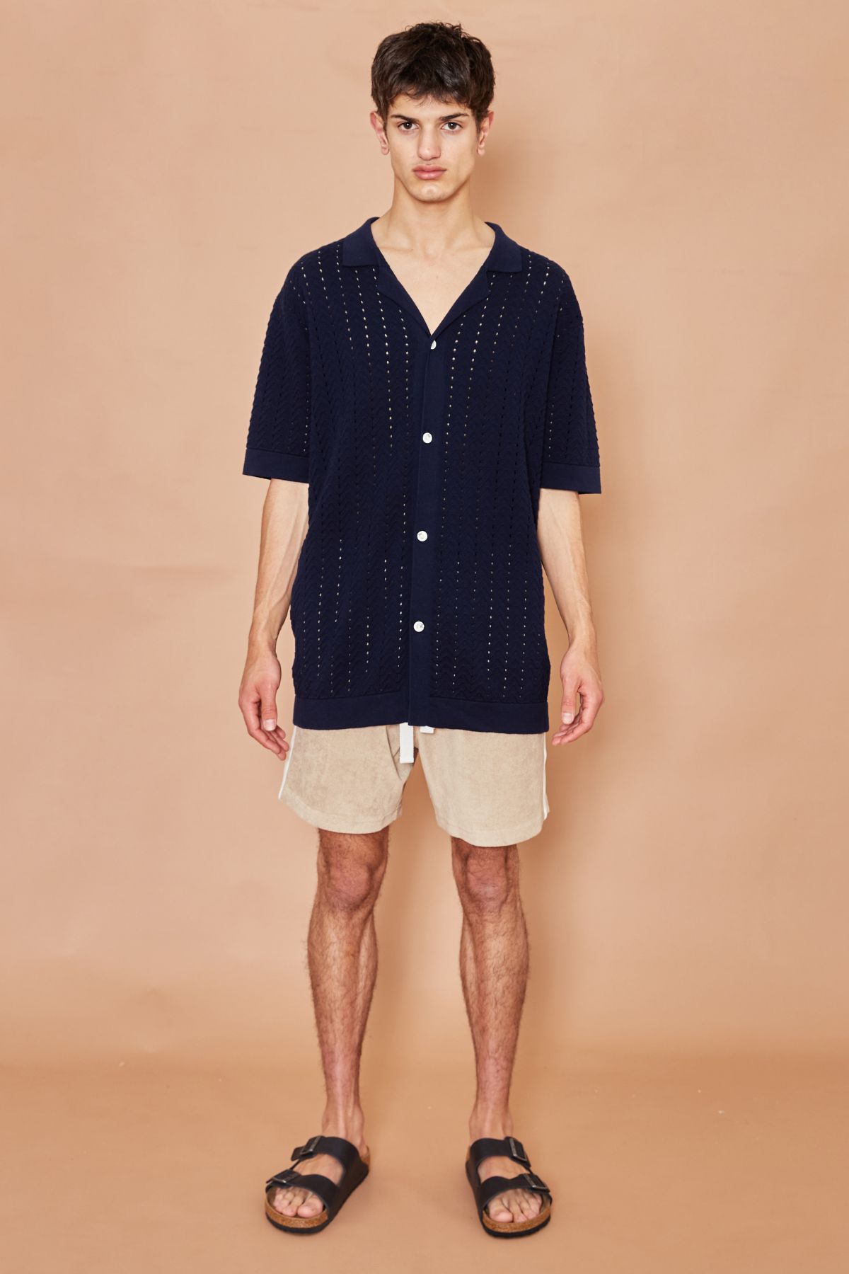 Kore Studios | Nerano Knit S/S Shirt - Navy sold by Sister & Co product image thumbnail 3