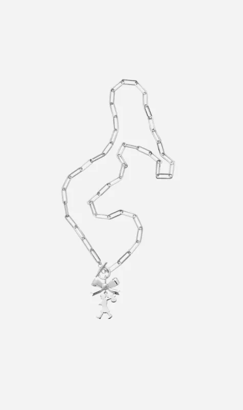 Karen Walker | Girl With The Bow Necklace 45cm - Silver sold by Sister & Co