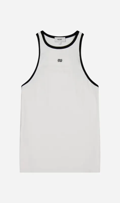 REBE | Cotton Vest - White/Black sold by Sisters & Co