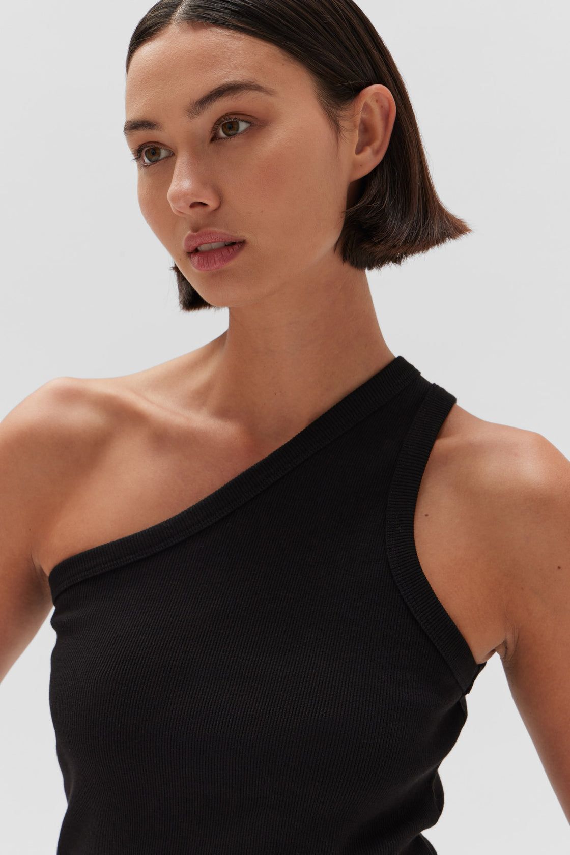 Assembly Label | Asymetrical Organic Jersey Tank - True Black sold by Sister & Co product image thumbnail 3