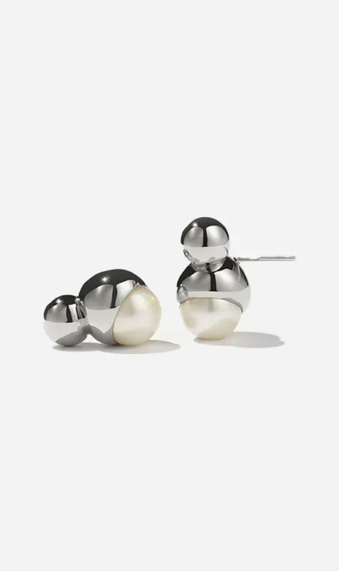 Meadowlark | Selene Pearl Earrings - Sterling Silver sold by Sister & Co