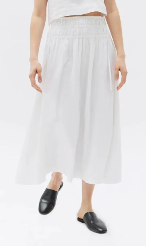 Assembly Label | Fleur Rouched Linen Skirt - White sold by Sister & Co