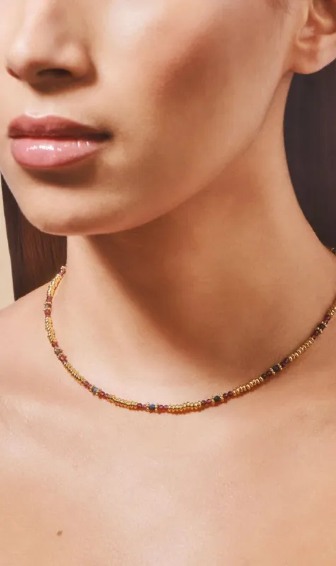 Tityaravy | Jamuna Necklace - Garnet/Chrysophase sold by Sisters & Co