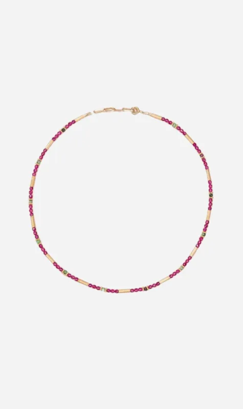 Tityaravy | Ananda Necklace - Rubellite/Zoisite sold by Sister & Co