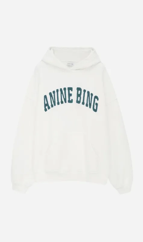 Anine Bing | Harvey Sweatshirt - Ivory With Dark Sage sold by Sister & Co