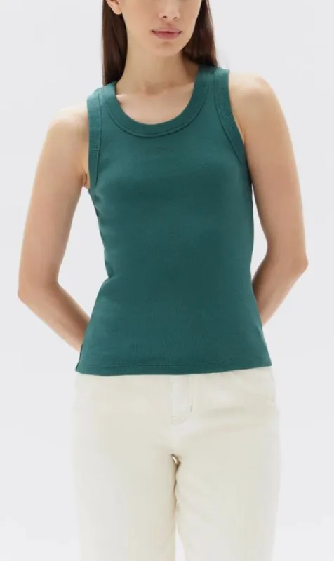 Assembly Label | Miana Organic Rib Tank - Lagoon sold by Sister & Co