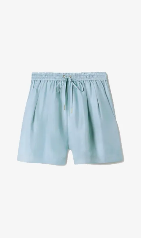 Silk Laundry | Twill Slouch Shorts - Sky sold by Sister & Co