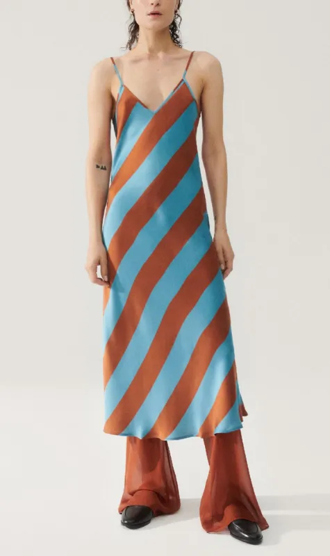 Silk Laundry | 90s Slip Dress - Lake Stripe sold by Sister & Co