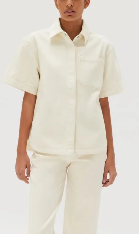 Assembly Label | Marlow Boxy Denim Shirt - Ecru made by Assembly Label