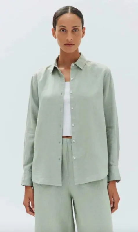 Assembly Label | Xander Long Sleeve Shirt - Nettle sold by Sister & Co