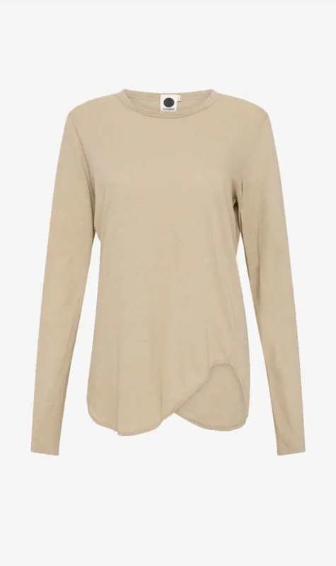 Bassike | Regular Scoop Hem L/s T.Shirt - Malt Marl sold by Sister & Co