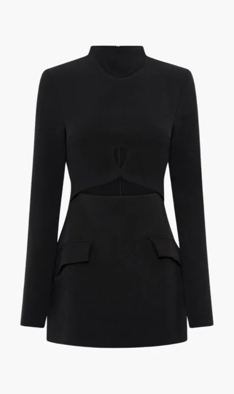 Camilla And Marc | Ilona Long Sleeve Mini Dress - Black made by Sisters & Co