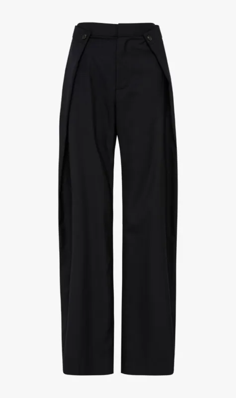 St Agni | Fold Detail Trousers - Black sold by Sister & Co