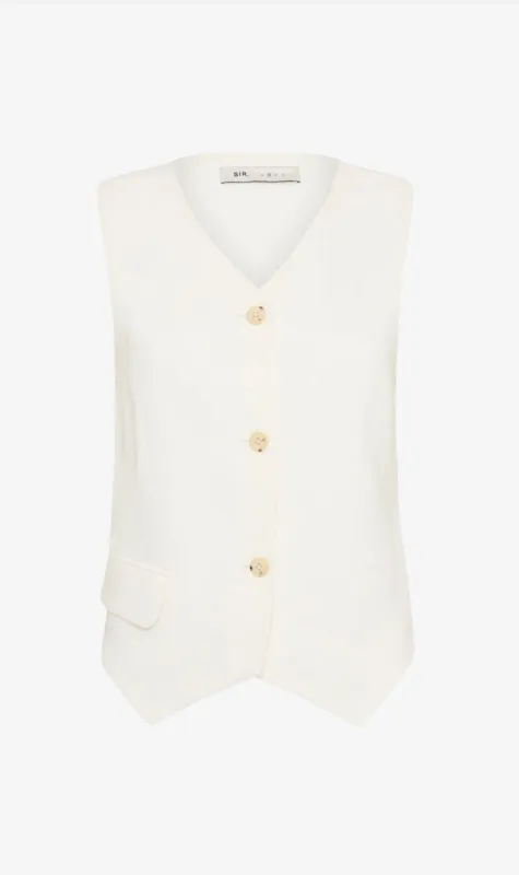 SIR The Label | Clemence Tailored Vest - Ivory sold by Sister & Co