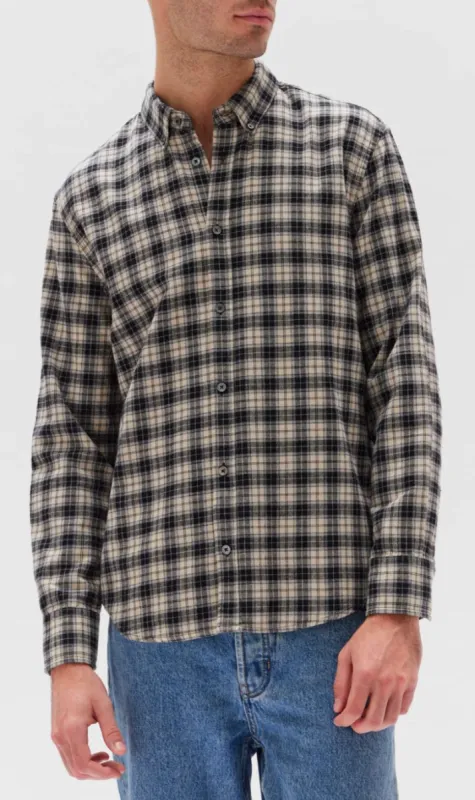 Assembly Label | Brushed Flannel Check Shirt - Navy Check sold by Sister & Co