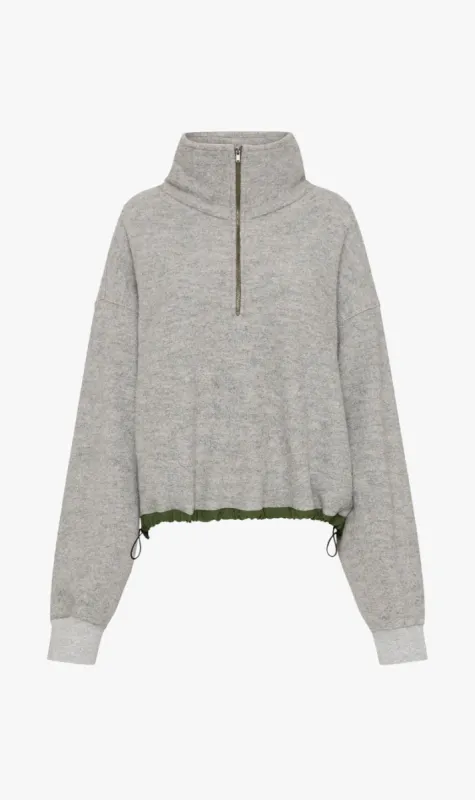 Bassike | Woollen Popover Jacket - Grey Marl sold by Sister & Co