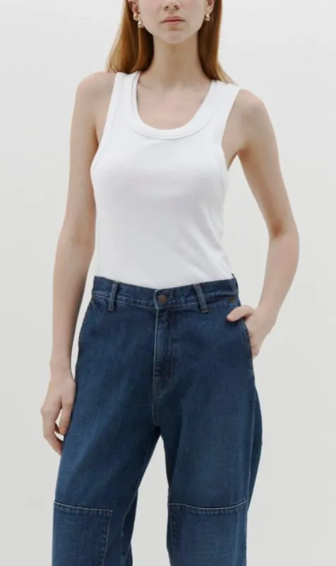 Bassike | Slim Superfine Rib Tank II - White sold by Sister & Co