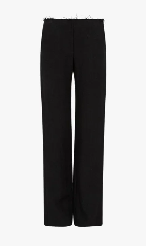 St Agni | Low Waist Raw Edge Pants - Black sold by Sister & Co