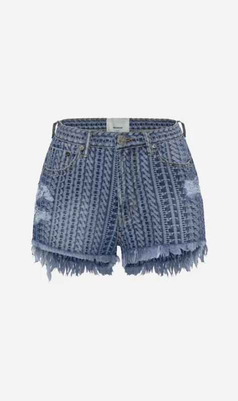 One Teaspoon | On Repeat Le Wolves Mid Denim Short - Dark Blue sold by Sister & Co