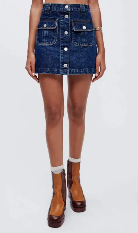 RE/DONE | 70s Button Front Mini Skirt - Hertrinse sold by Sister & Co