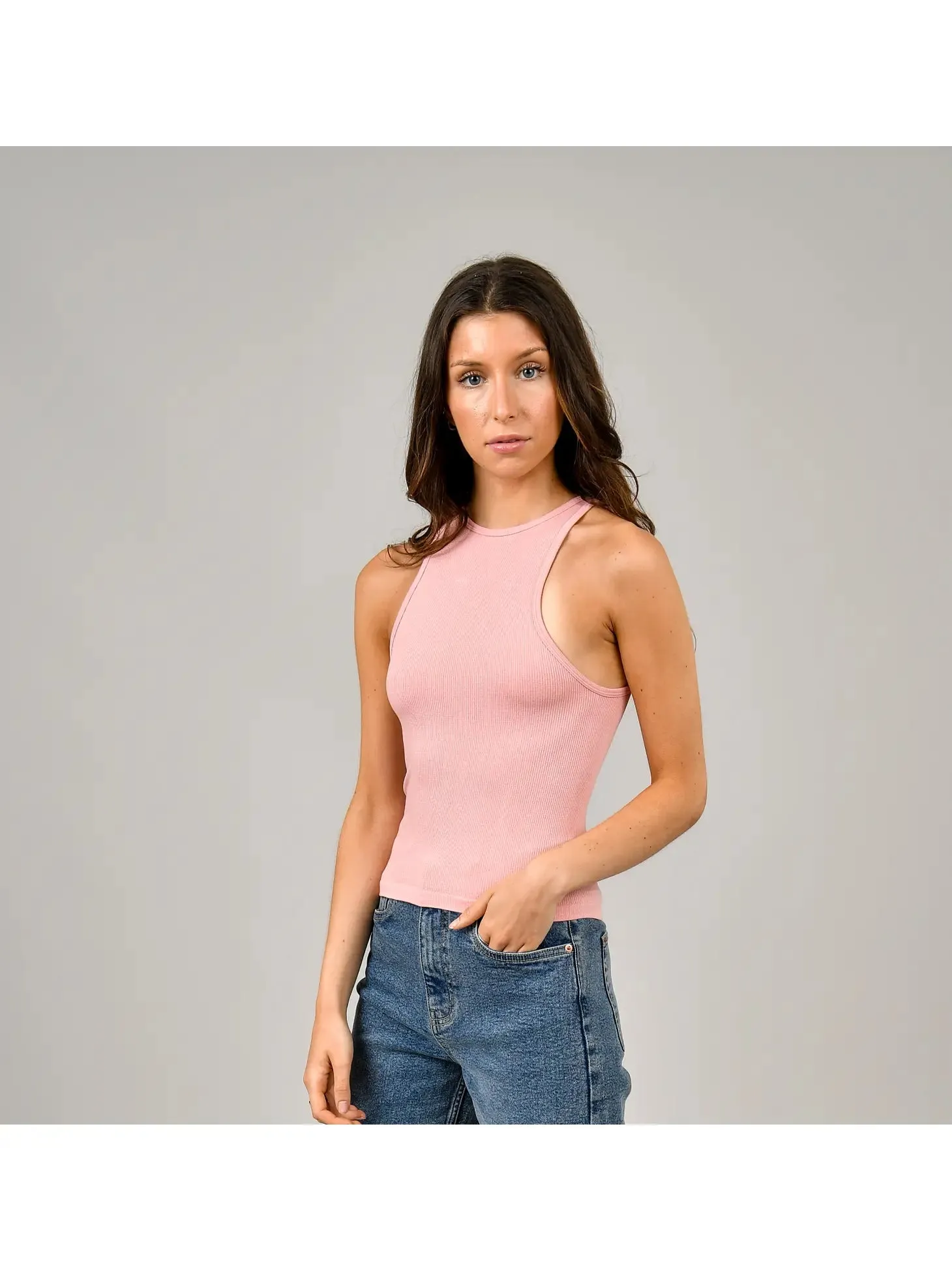 Martha Muscle Tank Top | Dried Rose sold by Bella Chic product image thumbnail 4