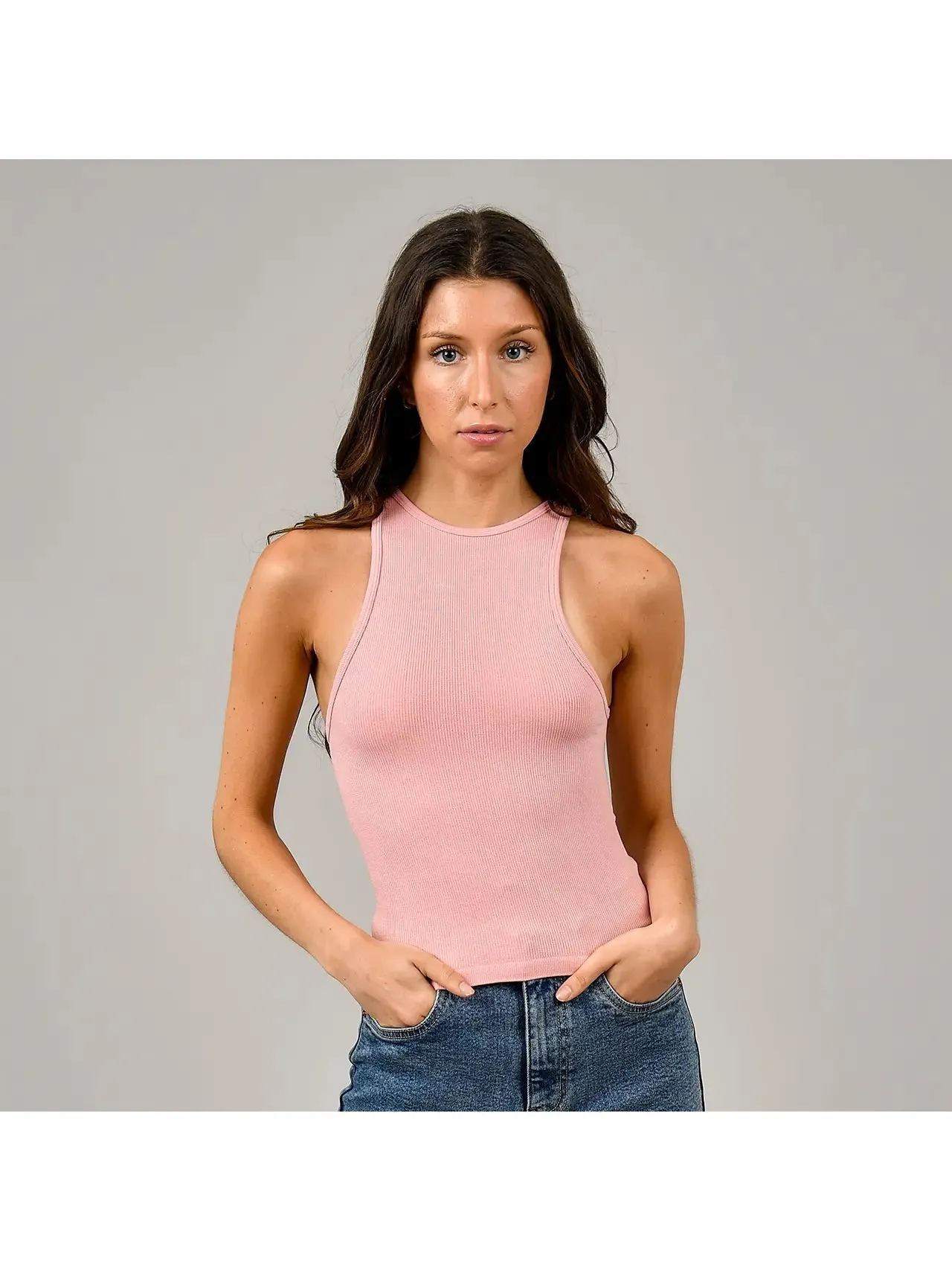Martha Muscle Tank Top | Dried Rose sold by Bella Chic product image thumbnail 2