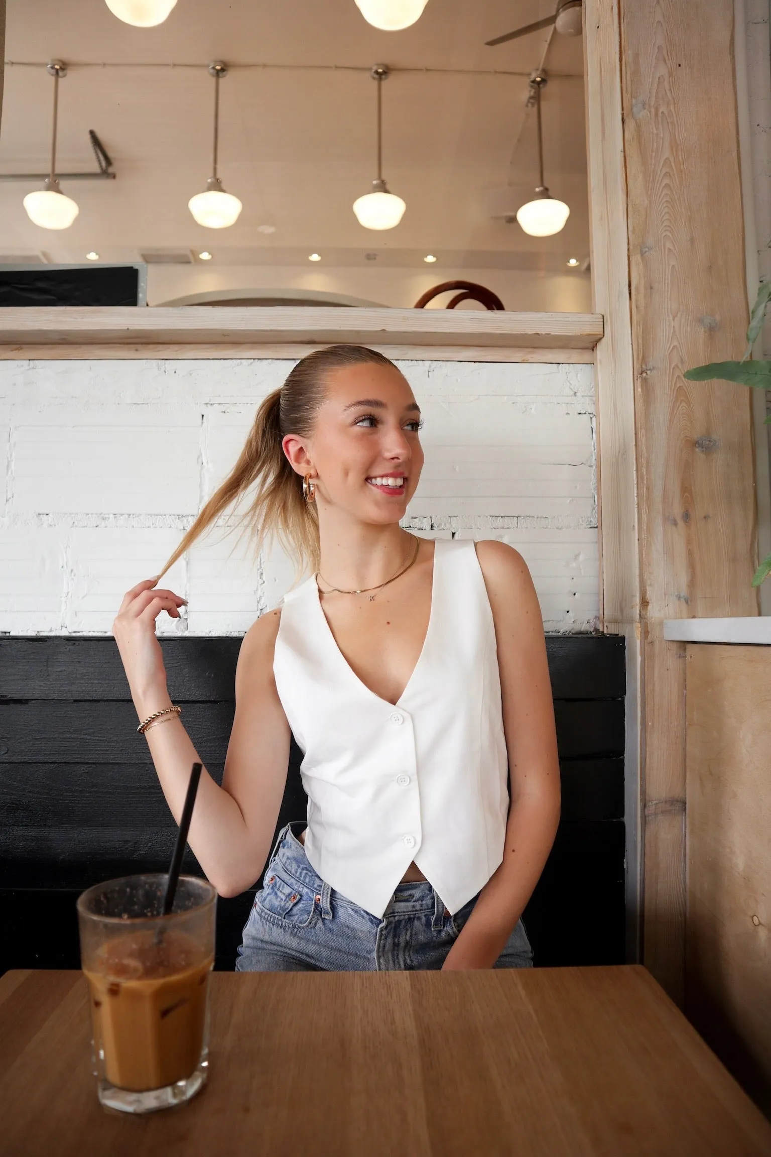 Zalia Cropped Tux Vest | White sold by Bella Chic