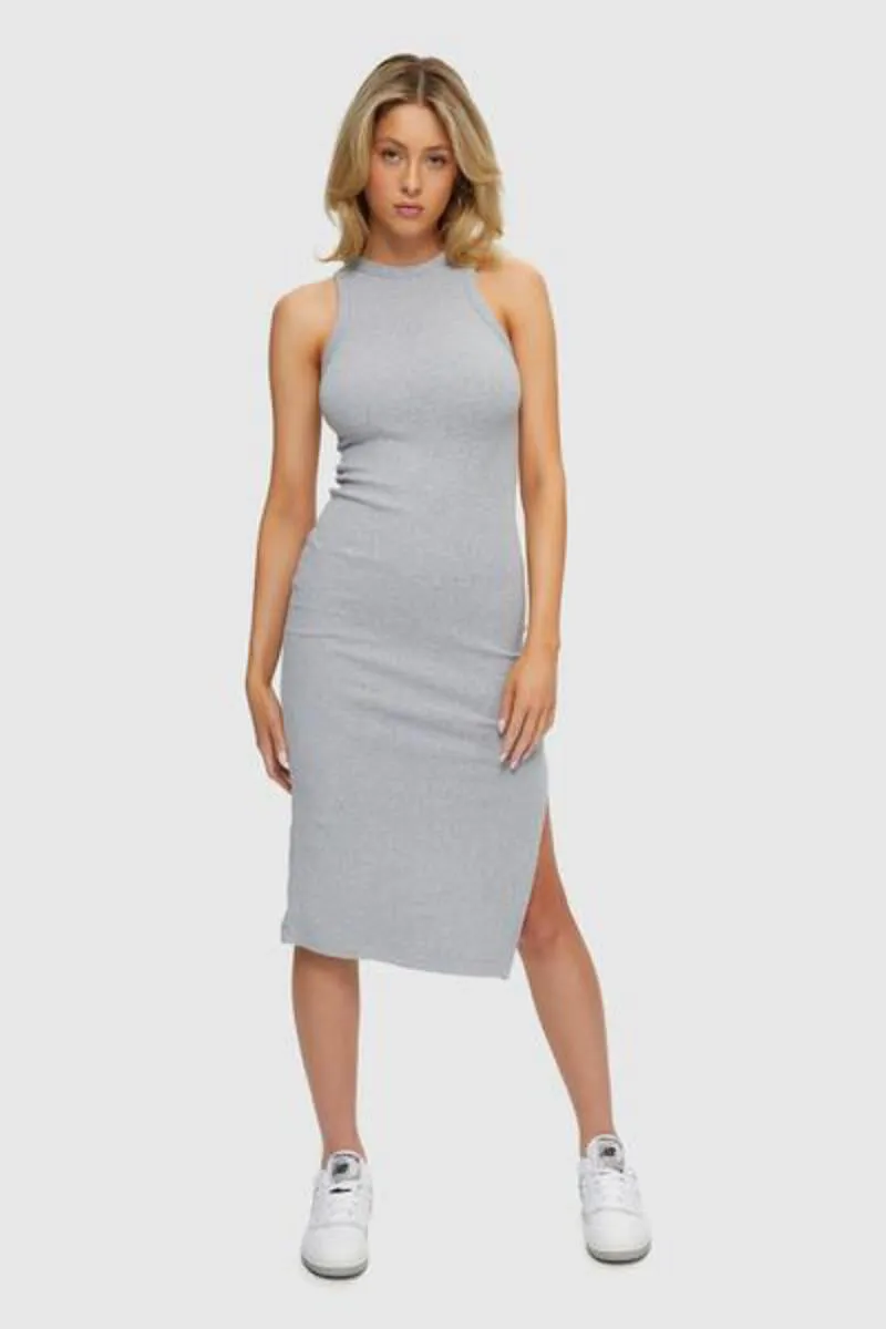 Ribbed Halter Dress | Heather Grey sold by Bella Chic product image thumbnail 5