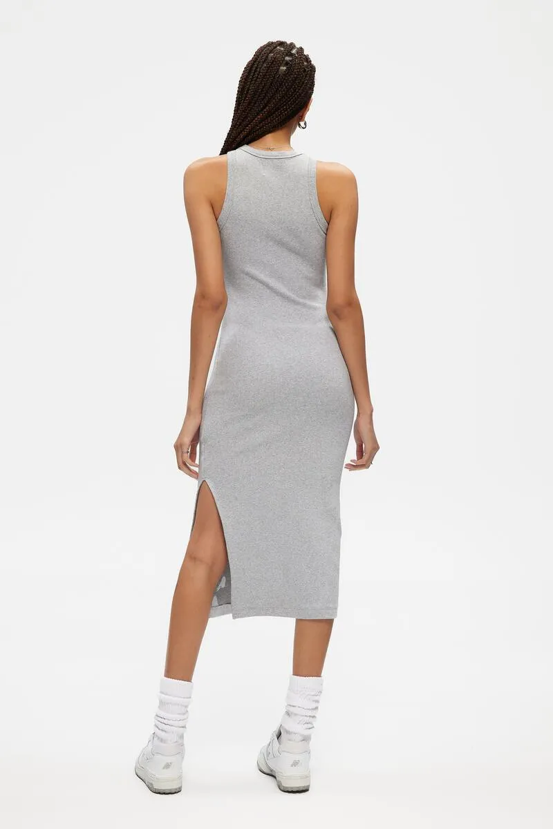 Ribbed Halter Dress | Heather Grey sold by Bella Chic product image thumbnail 2