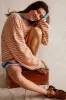 Classic Striped Crew | Latte Crew sold by Bella Chic