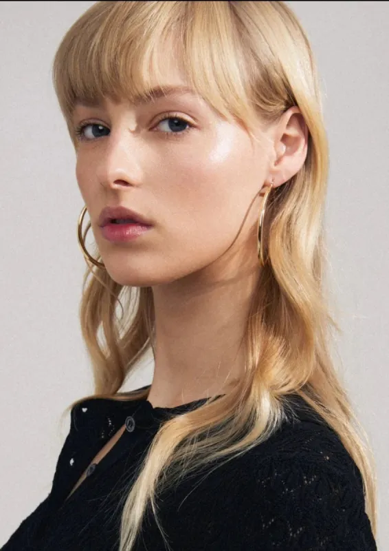 Priya Recycled Large Hoop | Gold sold by Bella Chic