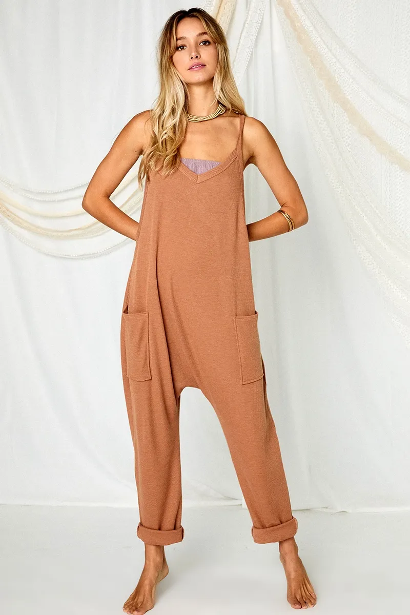Bella Harem Onesie | Waffle | Camel sold by Bella Chic