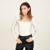 Stacy Square Neck Bodysuit | Pearl sold by Bella Chic