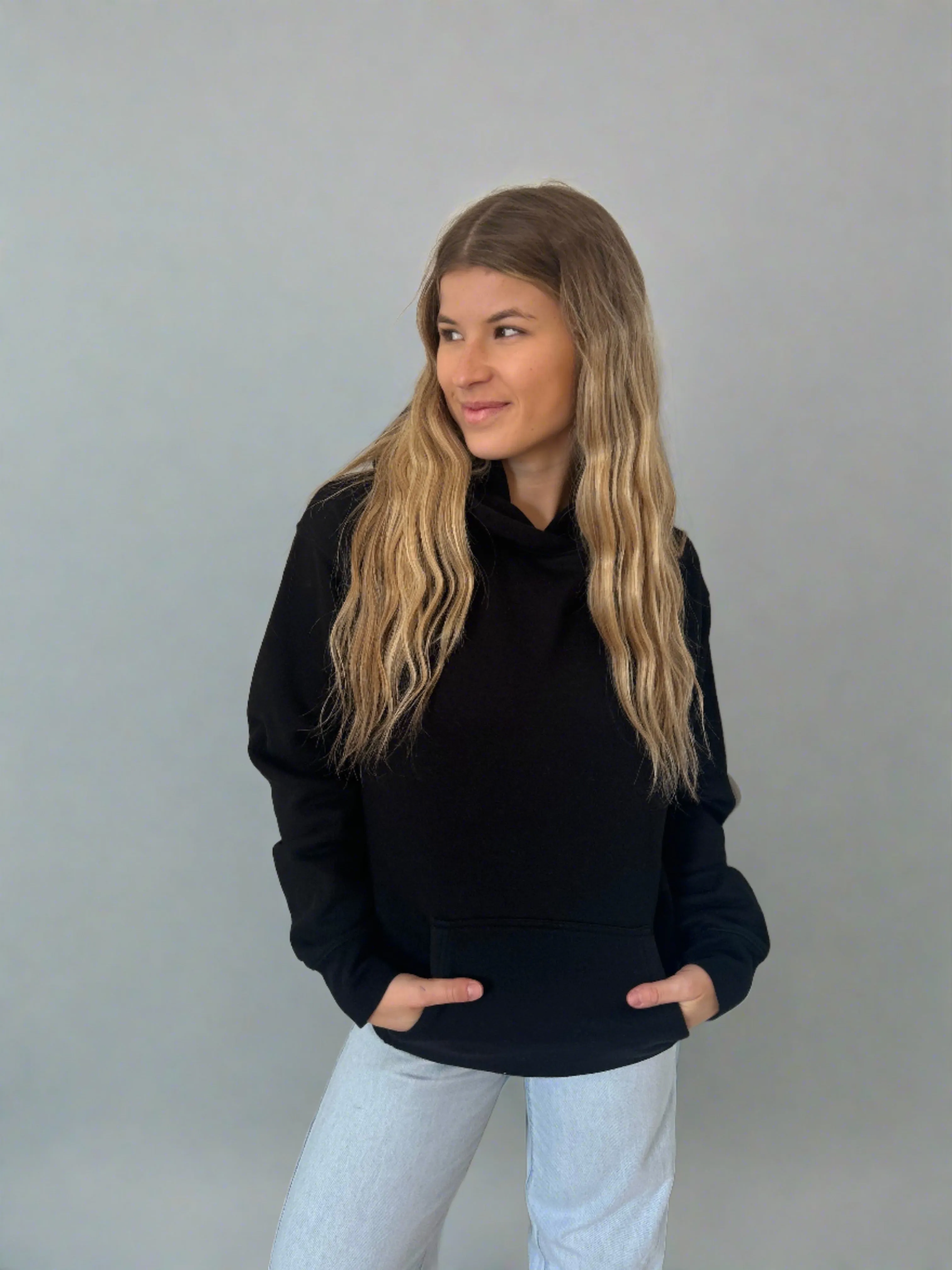 'To The Moon and Back' Core Hoodie | Black sold by Bella Chic