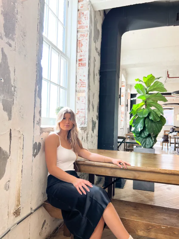 Bamboo Rib Cami | White sold by Bella Chic