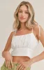 Lillie Tie Strap Crop Top | White sold by Bella Chic