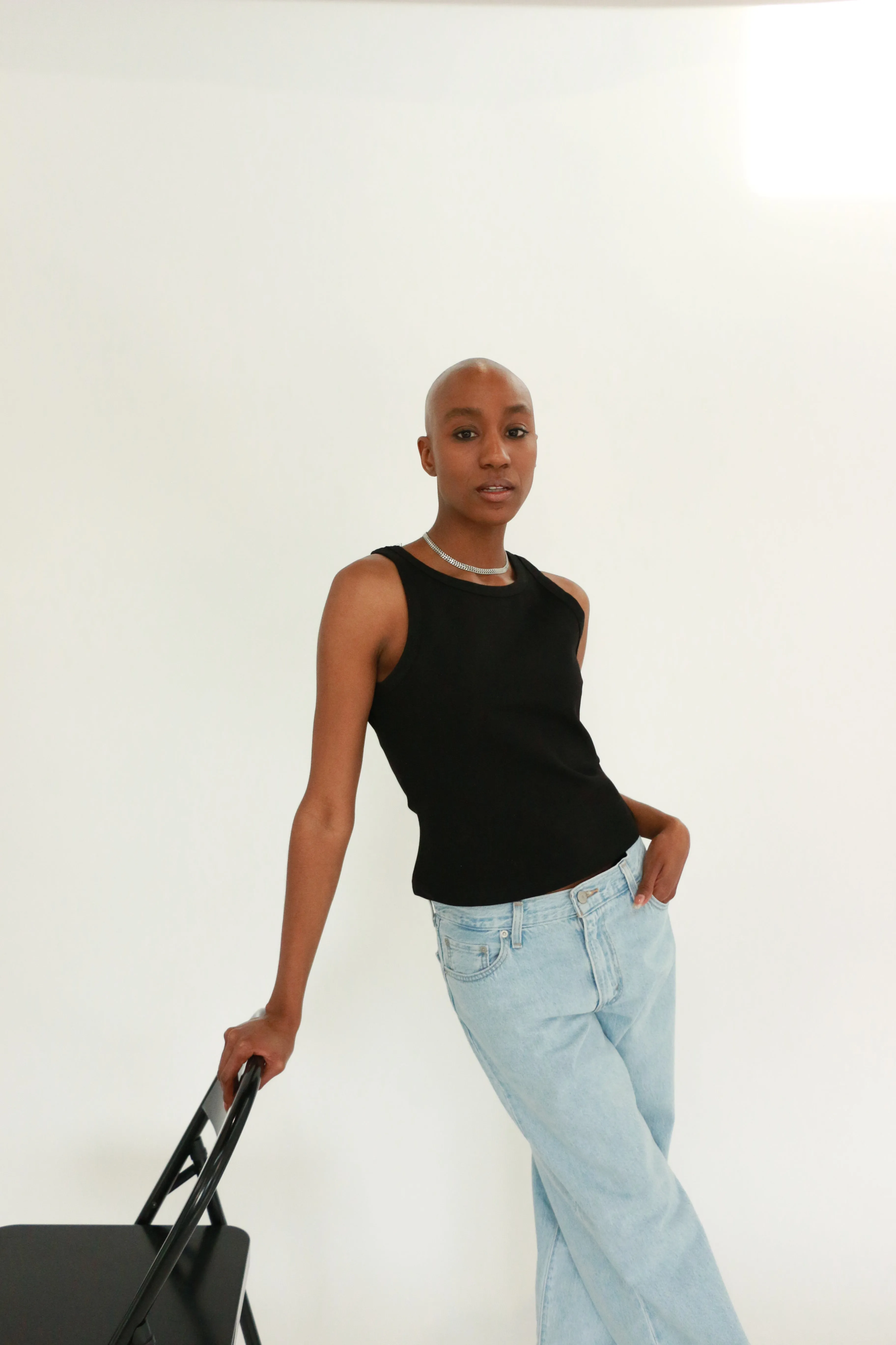 Adina Racer Tank | Black sold by Bella Chic