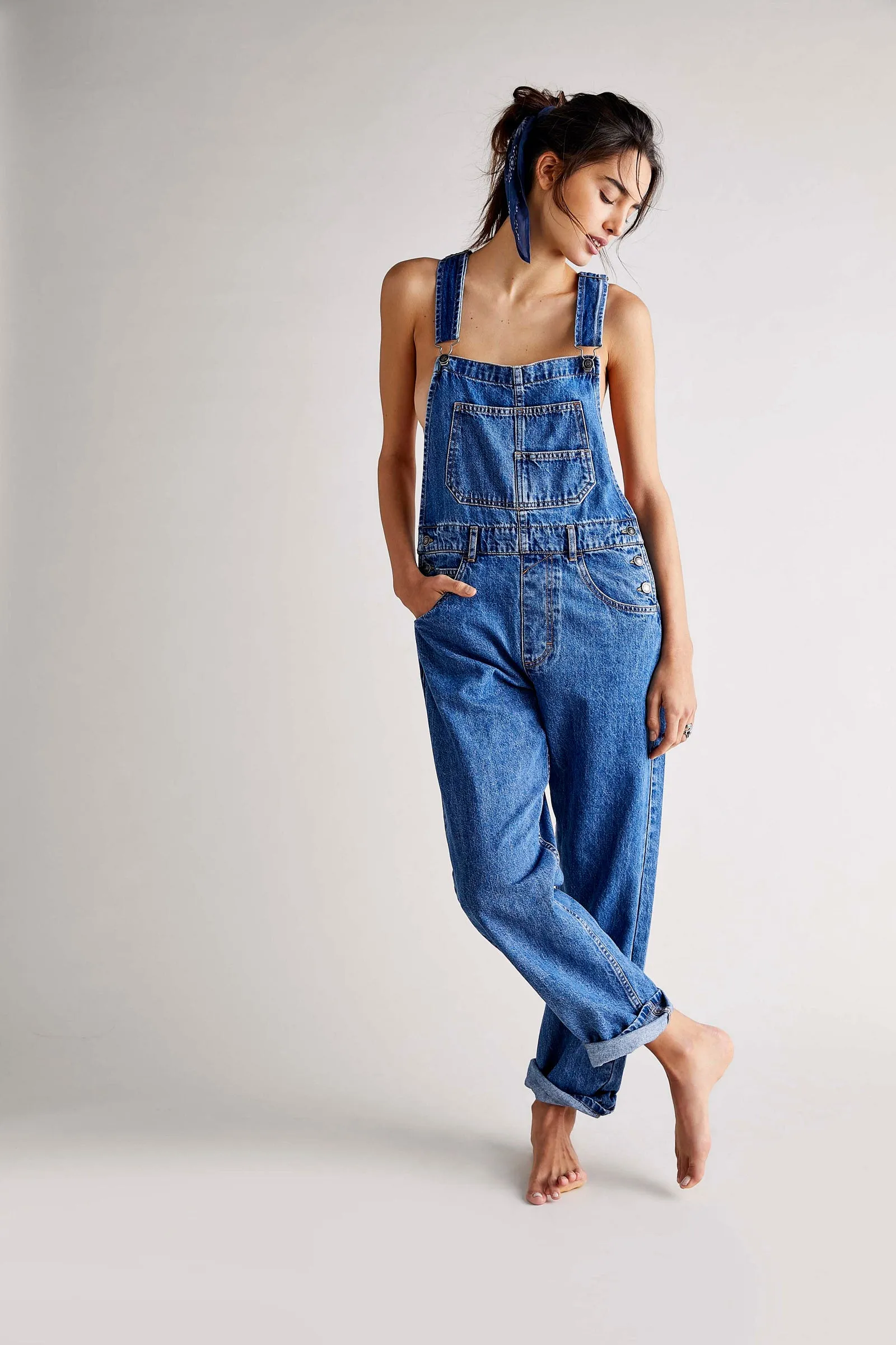 We The Free Ziggy Denim Overalls | Sapphire Blue sold by Bella Chic product image thumbnail 4