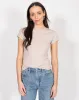 Ribbed Fitted T-Shirt | Oyster sold by Bella Chic