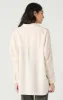 Long Sleeve Oversized Button Front Shirt | Ivory/ Beige Stripe sold by Bella Chic